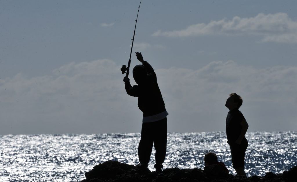 Fishing from Woolgoolga Headland. Fishing from Woolgoolga Headland.